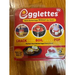 Egglettes Hard Boiled Eggs Without the Shell Maker 4 Piece Set BPA Free